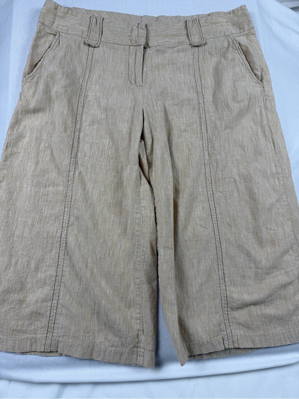 Studio Y Linen Blend Wide Leg Vintage Pants Beige Coastal Minimalist Size 15/16